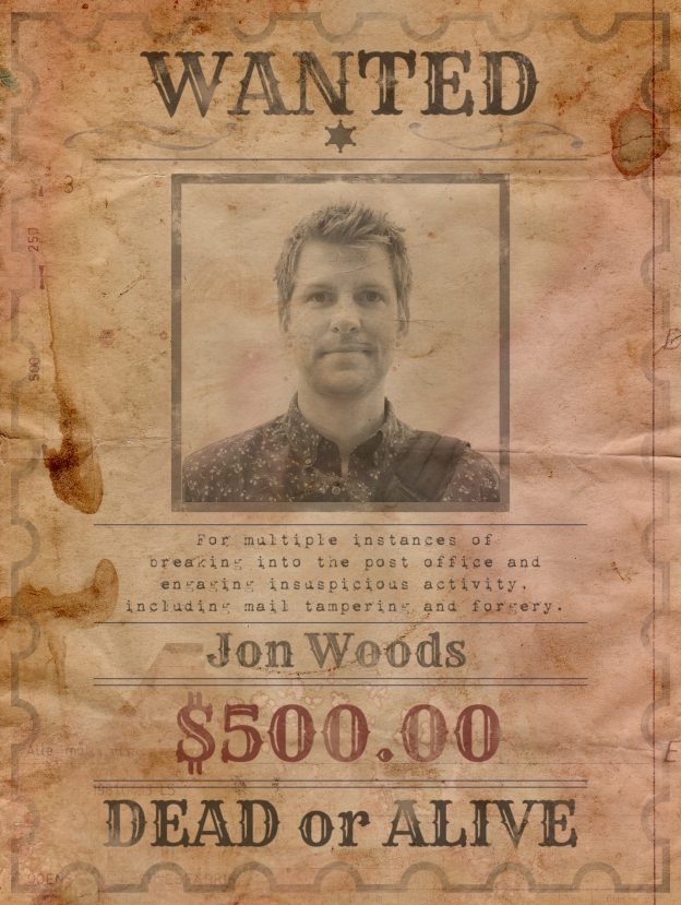 wanted jon woods poster