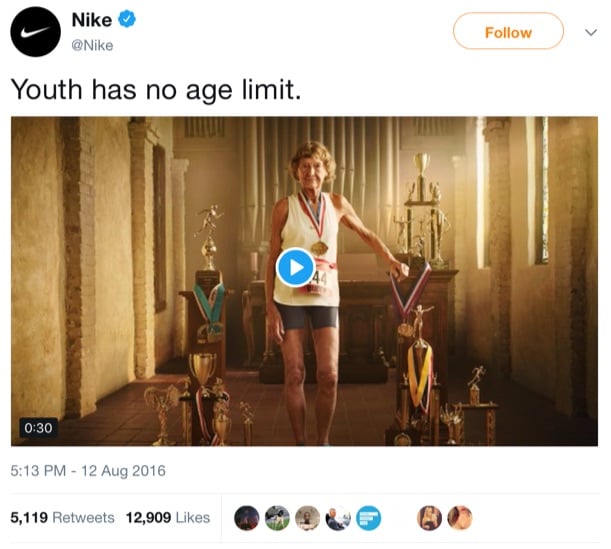 youth has no age limit nike tweet