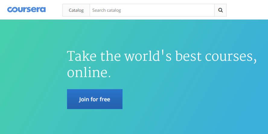 coursera homepage in 2018