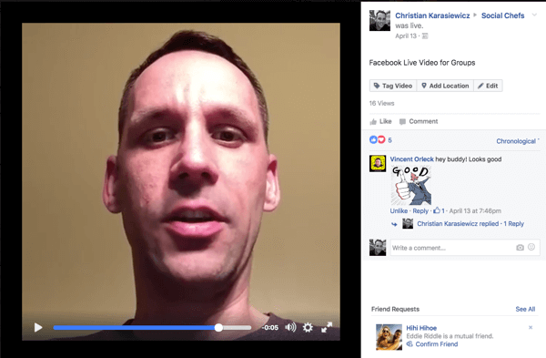 ck facebook live video for groups