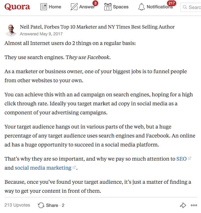 quora response