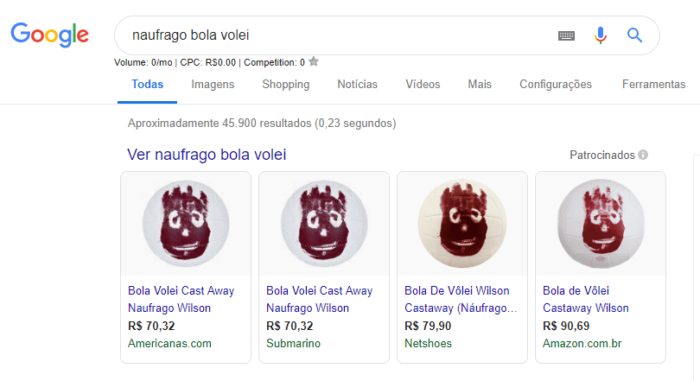 bola volei o naufrago