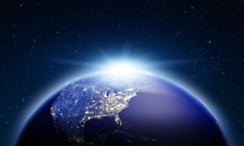 America from space. 3d rendering