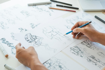 esboços para storyboard
