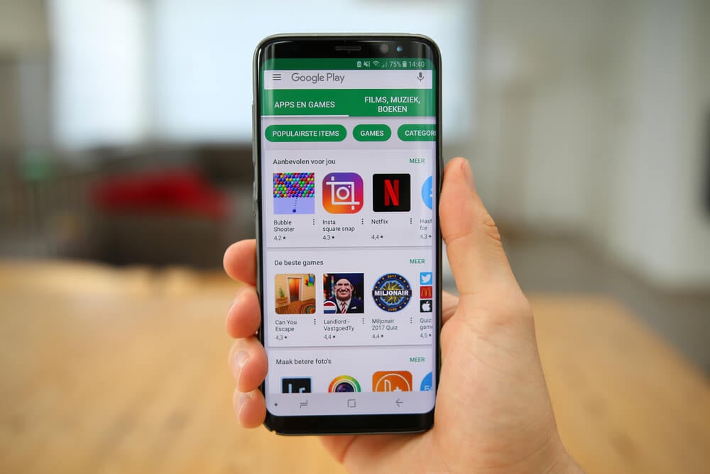 Google Play em tela de compras de aplicativo