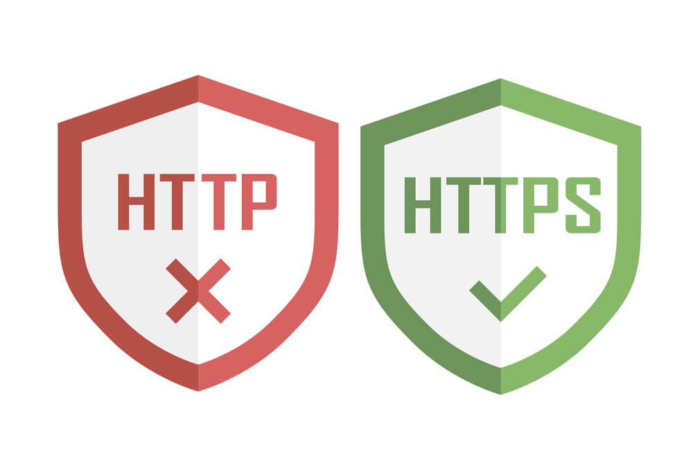ilustração escudos HTTP e HTTPS