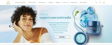 página inicial do site web da marca Natura