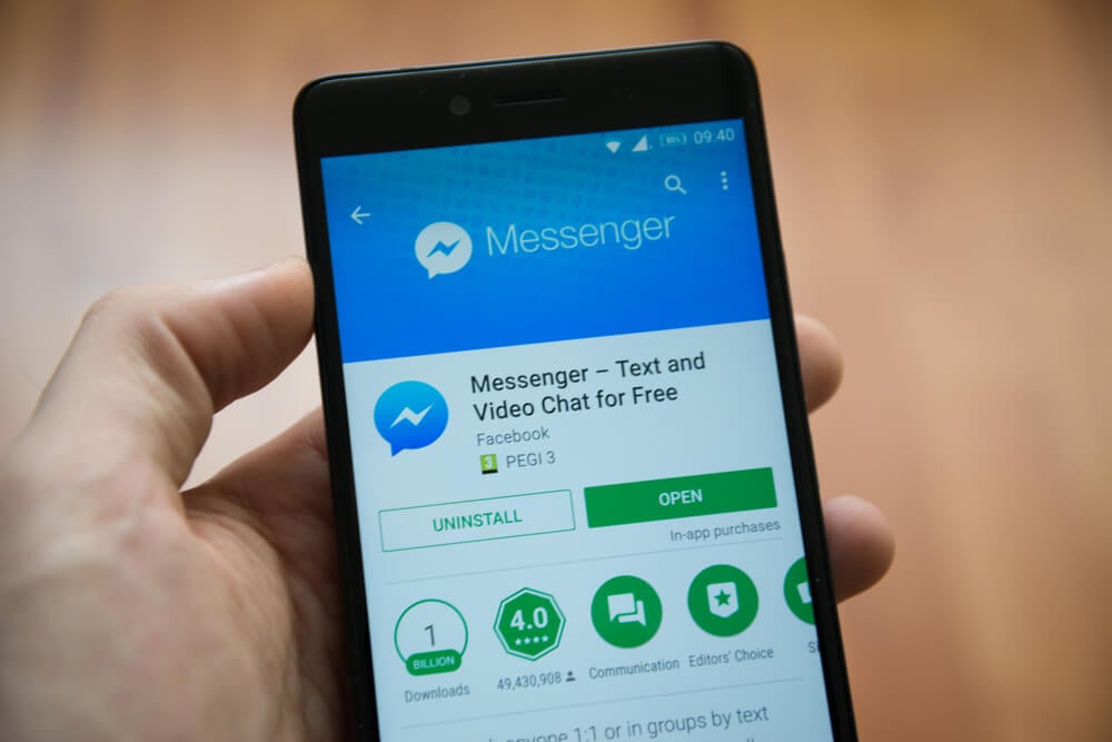 Tela de download do app Messenger para android