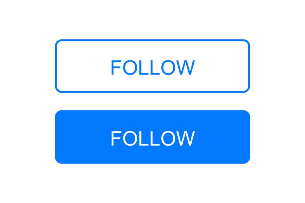 botões de seguir presentes no instagram