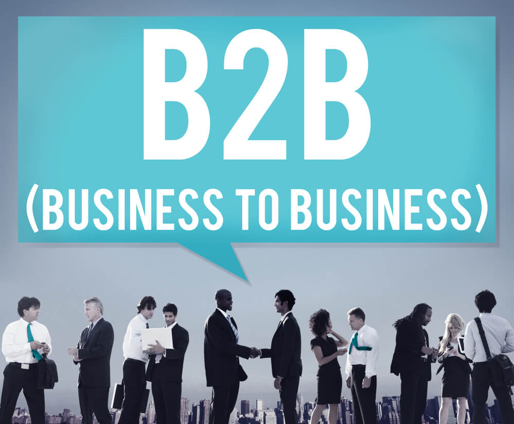 equipe se comunicando e título B2B Business to Business