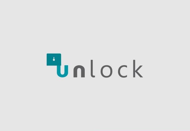exemplo de logotipo criativo com palavra Unlock