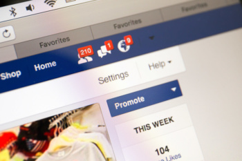ícones de notificação da plataforma facebook para desktop