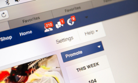 ícones de notificação da plataforma facebook para desktop