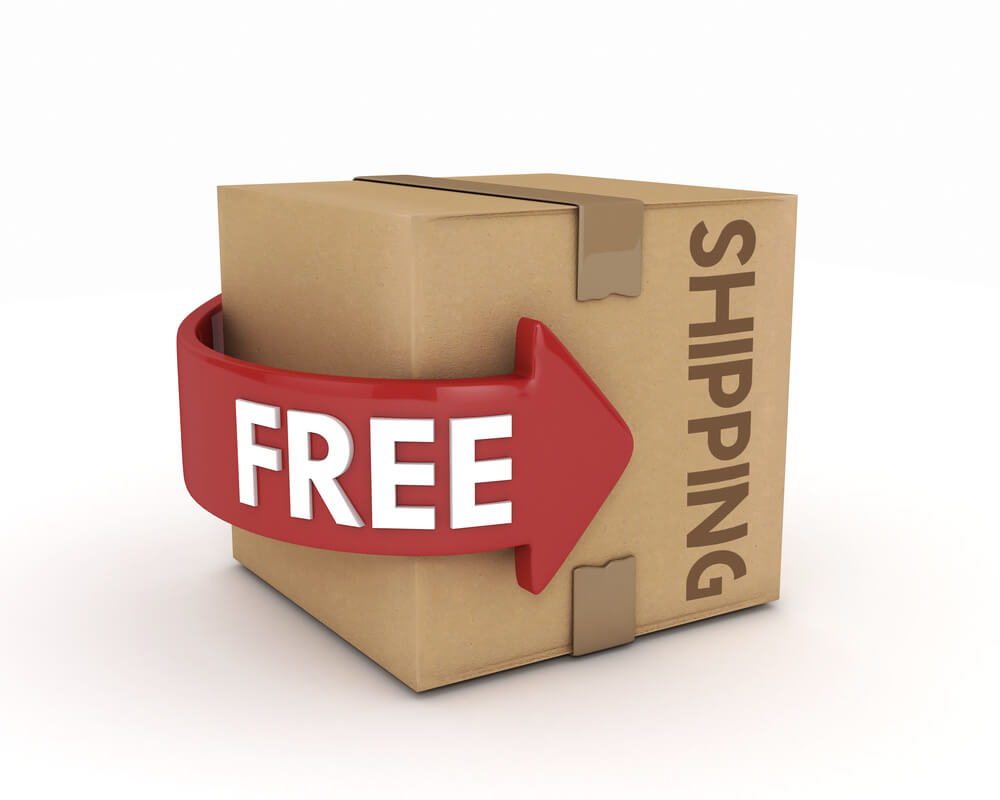 ilustraçao de caixa significando frete gratis com a palavra free shipping