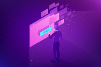 ilustração de email sendo enviado