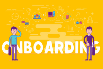 ilustração de profissionais junto do título Onboarding