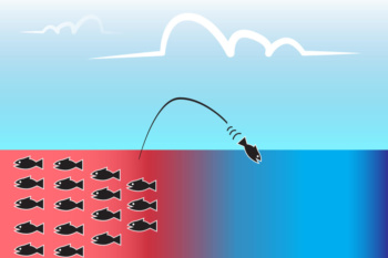 ilustração sobre a teoria de marketing oceano azul
