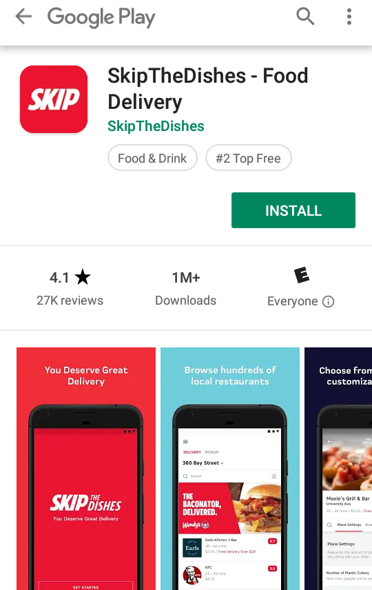 Skip The Dishes App