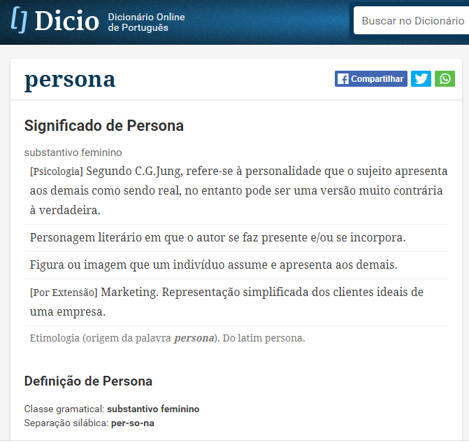 significado de persona no dicionário