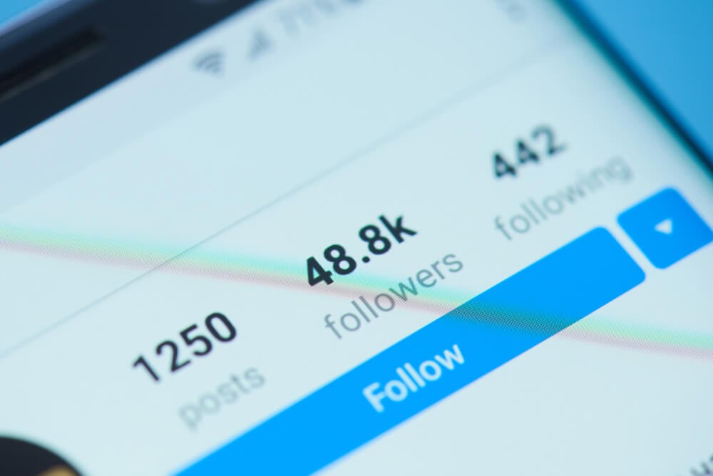 numero de seguidores, seguindo e posts em perfil do aplicativo instagram