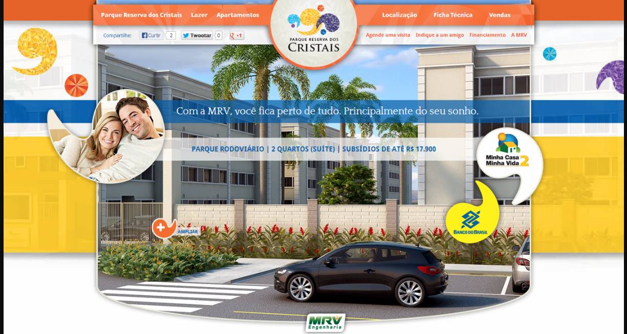 página de site da empresa MRV como exemplo de utilização do hotsite em vendas