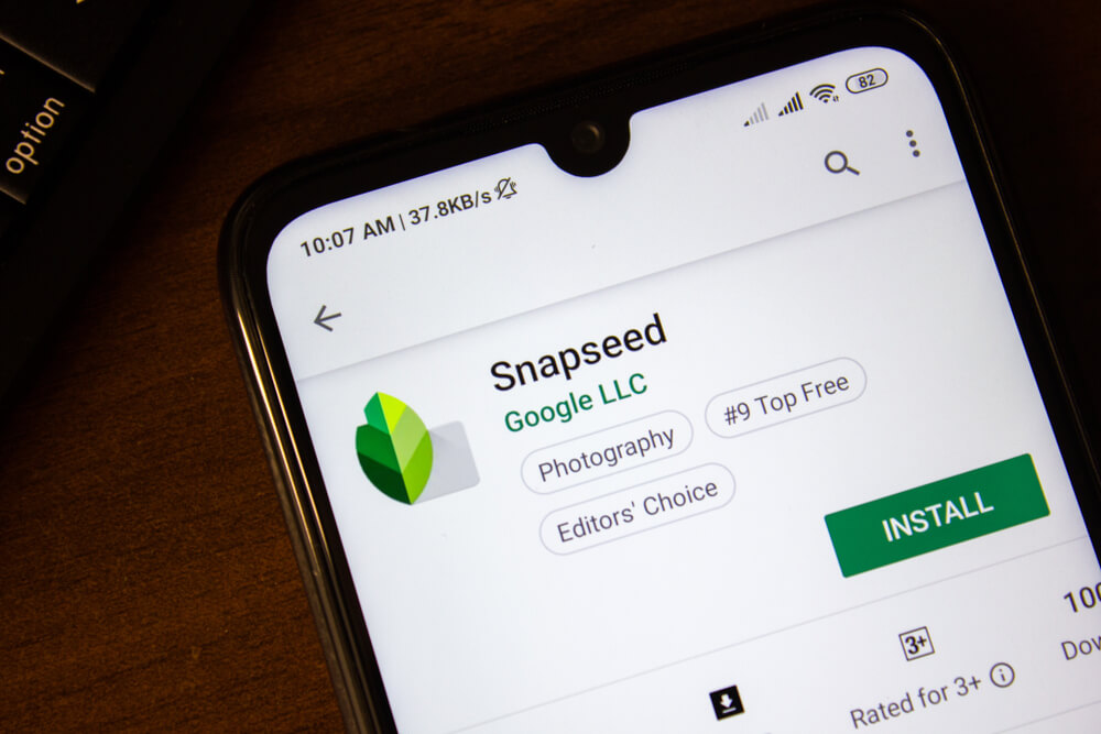 SnapSeed como exemplo de app de edição de otos