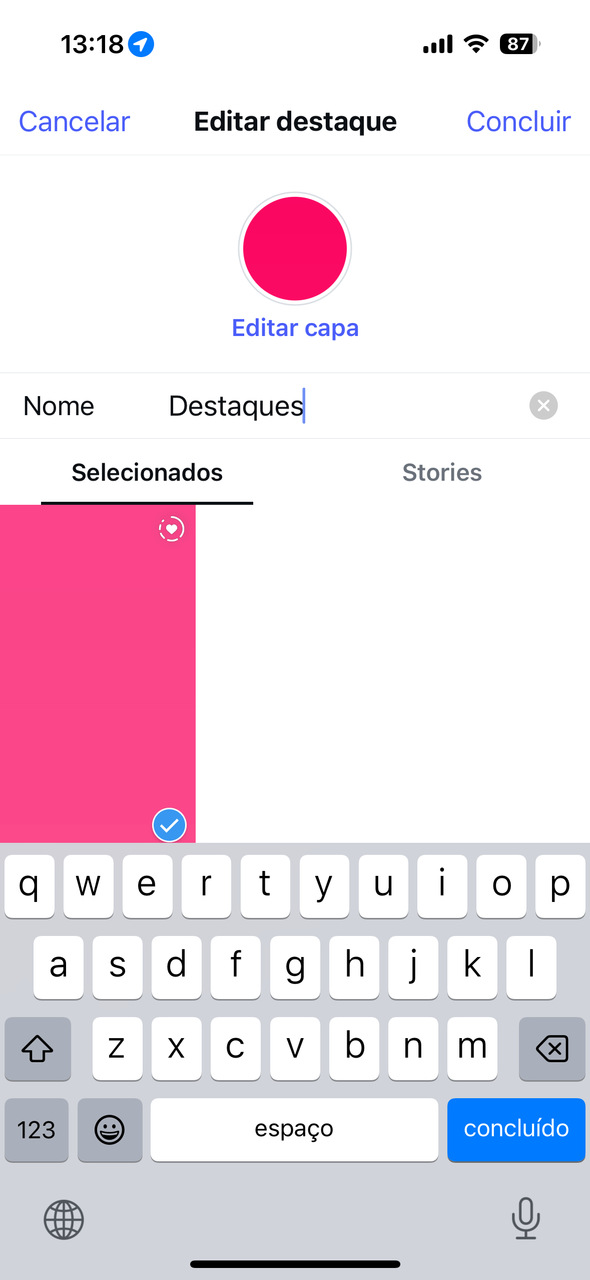 editar destaque