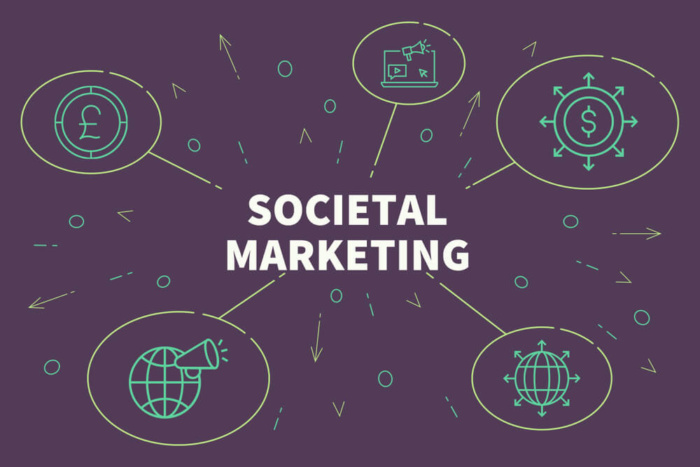 ilustração sobre societal marketing e símbolos referentes
