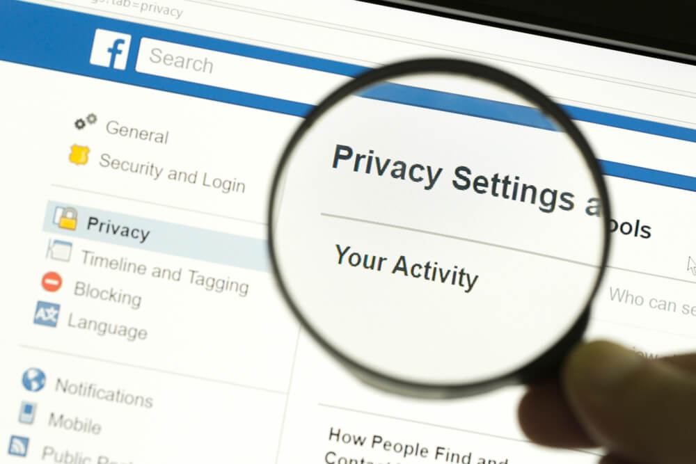 opçao privacidade em configuraçoes da plataforma facebook