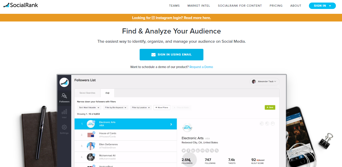 plataforma socialrank para automaçao de analise e monitoramento no instagram