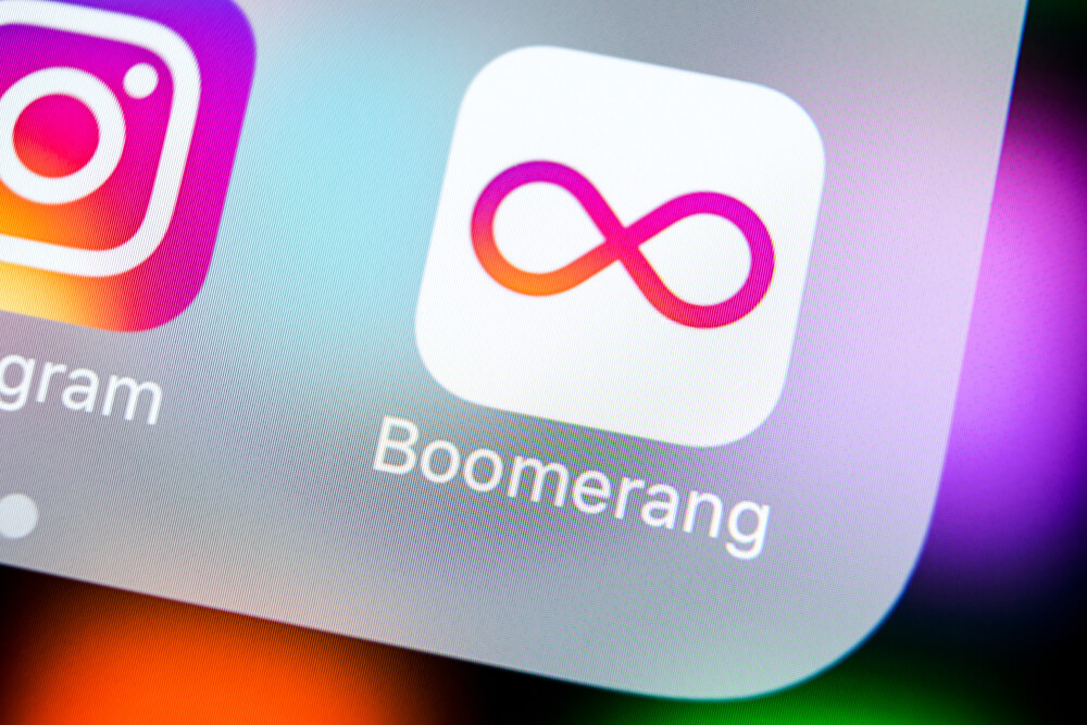 icone de aplicativo boomerang em tela de smartphone