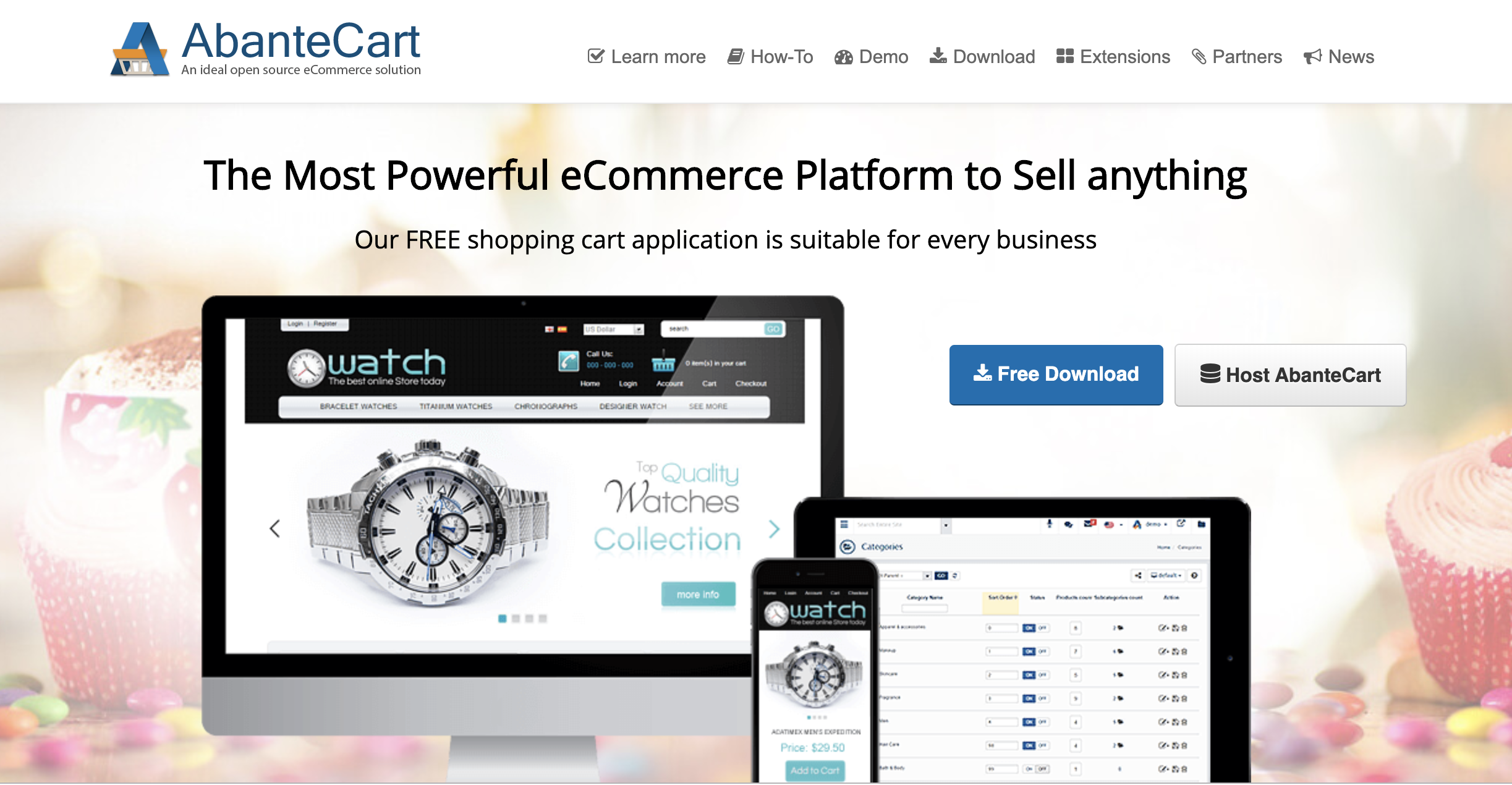 Abantecart como exemplo de plataforma de ecommerce