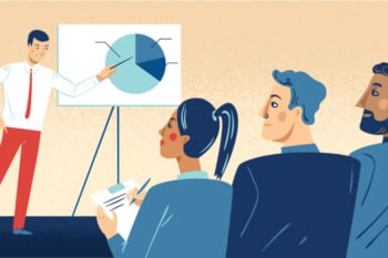 ilustração sobre pitch de vendas em empresas