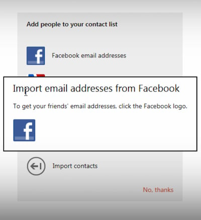 import facebook email