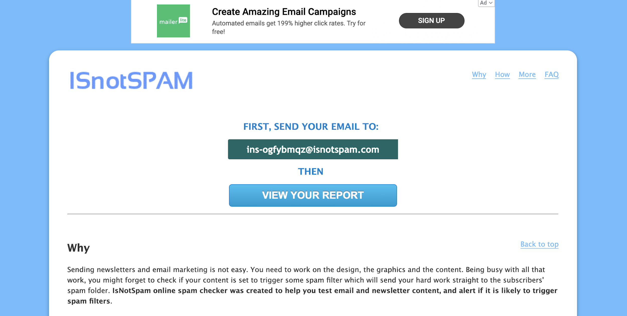 Is Not Spam como exemplo de ferramenta de email marketing