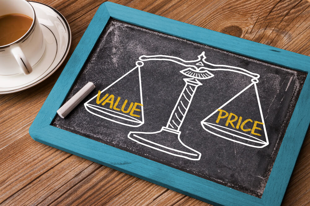 balança entre preço e valor