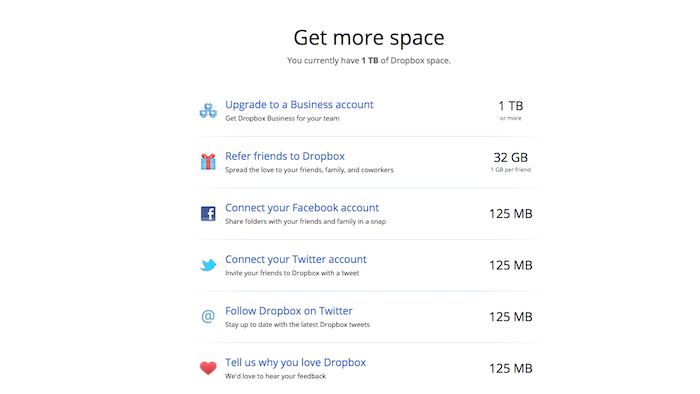 More Dropbox Storage