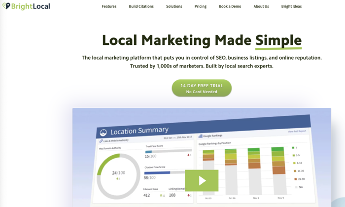 BrightLocal – Best for Assessing Local Search Performance