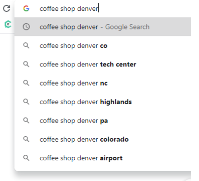  référencement local à saisie semi-automatique Google