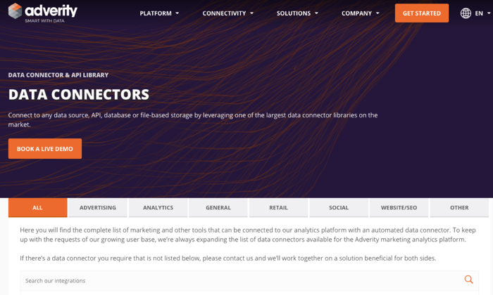 Data Connectors For Integration Of All Marketing Data Sources   Adverity