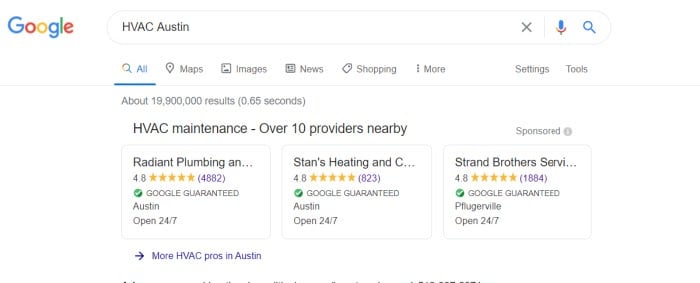 Example of How Can Customers Tell If a Business Has Been Google Guaranteed