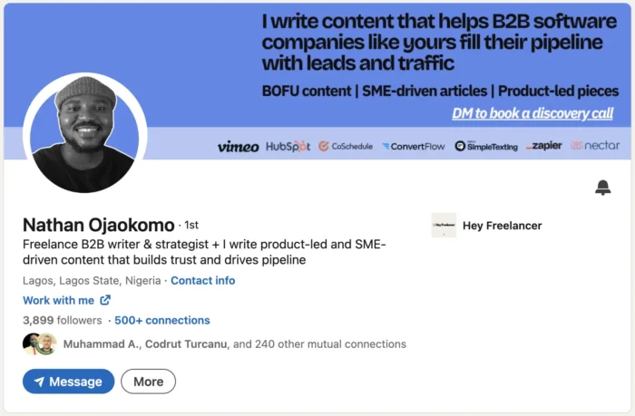 Nathan Ojaokomo's Linkedin page.