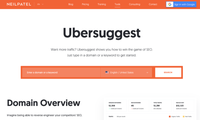 Ubersuggest S Free Keyword Tool  Generate More Suggestions 1