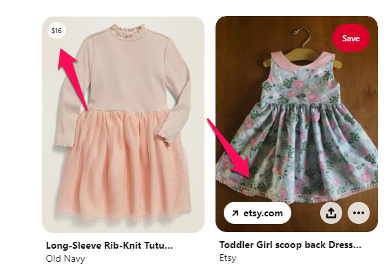rich pins example pinterest for e-commerce 