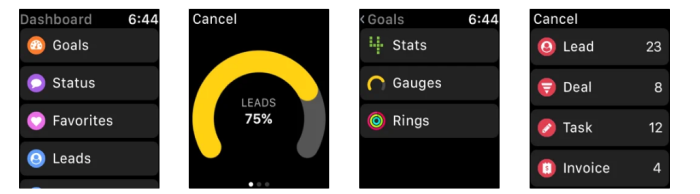 Apple Watch Apps A screenshot of Gro CRM