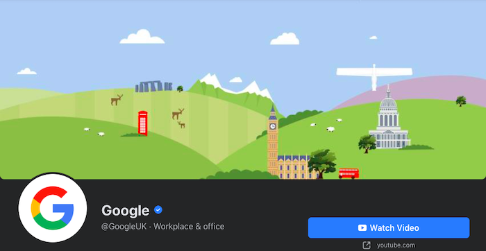 Ejemplo de foto de portada de Facebook de cómo Google se dirige a su público a través de las fotos de portada