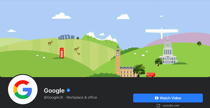 Voorbeeld van de omslagfoto van Facebook hoe Google zijn doelgroepen benadert met omslagfoto's