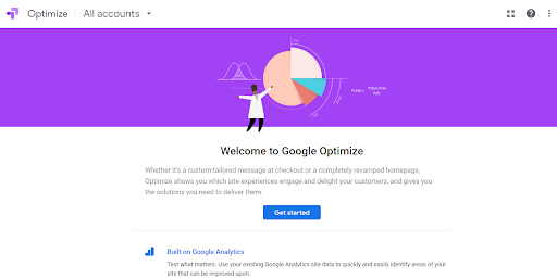 Google Optimize Screenshot Monetizzare il traffico