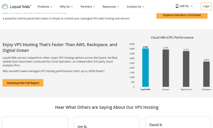 Information about Liquid Web's speed test