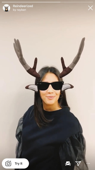  Rayban Instagram Filter of lady with antlers